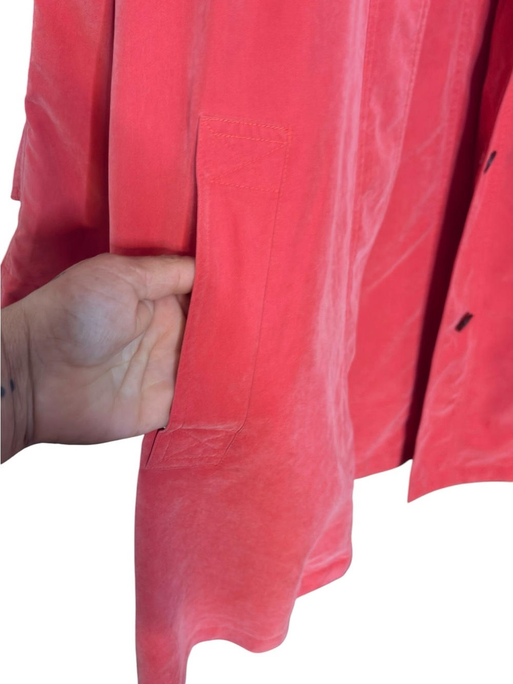 Burberry Fall Red Trench Coat with Classic Check Lining & Pockets sz XS - Picture 12 of 15
